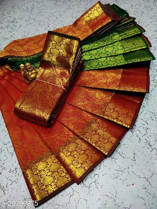 Post image Attractive kanjeevaram silk saree, free home delivery with cod available.