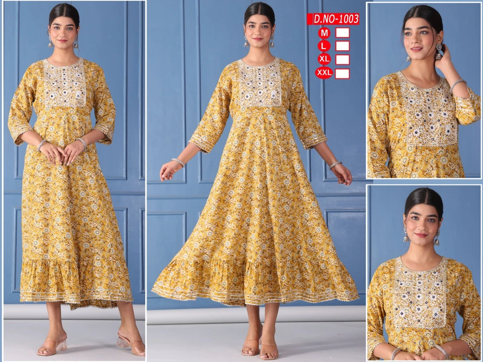 Foil print Anarkali long gown with sequence work  uploaded by Kabir Fashion World on 8/10/2023