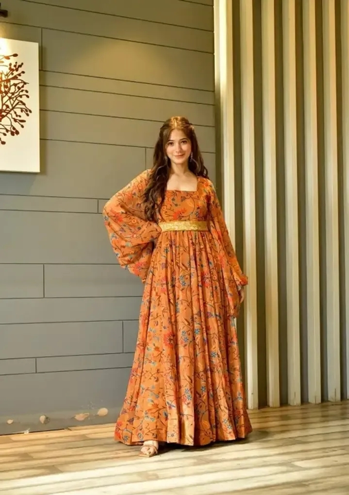 Beautiful Georgette Floral Printed Gown uploaded by GAGANASRI ENTERPRISES on 8/10/2023