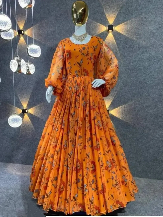 Beautiful Georgette Floral Printed Gown uploaded by business on 8/10/2023