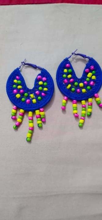 Crochet hoop earrings  uploaded by Hoichoi creation on 3/19/2021