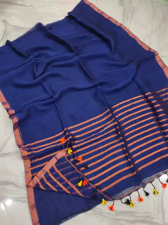 Linen saree  uploaded by Matri Saree Center on 8/10/2023