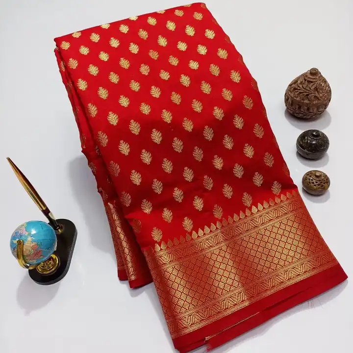 Banarasi semi katan silk sarees uploaded by business on 8/10/2023