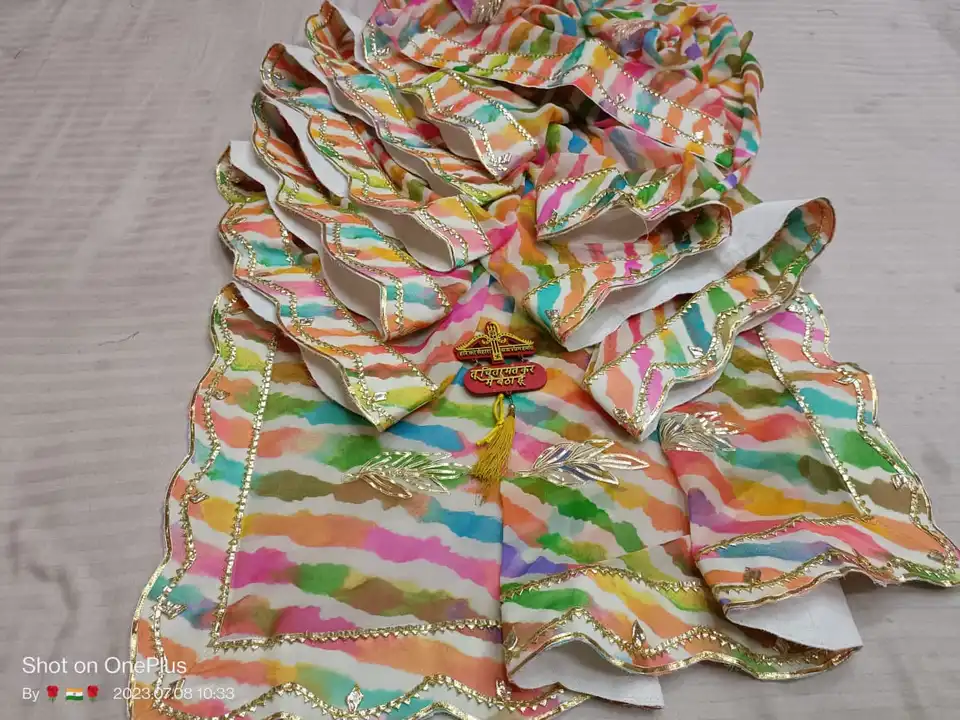 🙏JAI SHREE SHYAM JI🙏
*new Lunching*
🦚🌹🌴🙏🌴🌹🦚🙏🌴🌹
🦚 *Pure cbyc fabric malti lahriya saree* uploaded by Gotapatti manufacturer on 8/11/2023