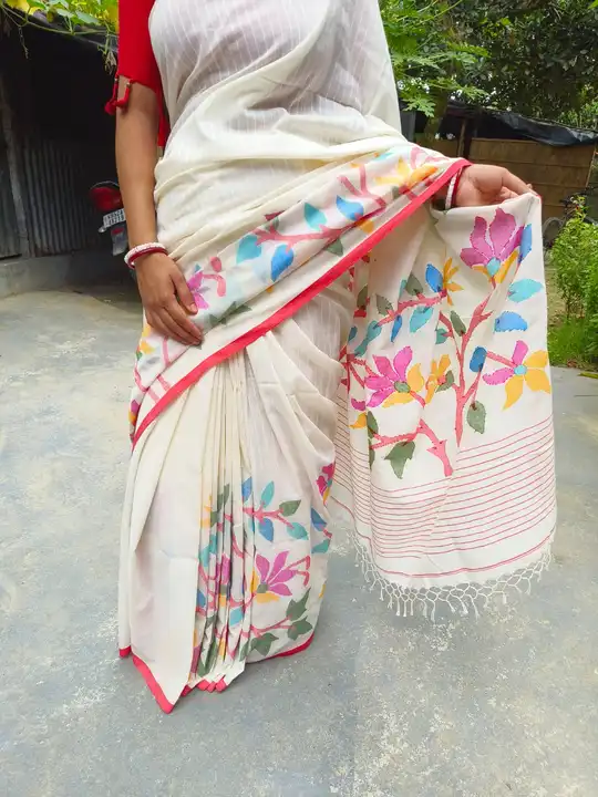 Pure Cotton By Cotton Jamdhani Saree
 uploaded by BD Textile on 8/11/2023