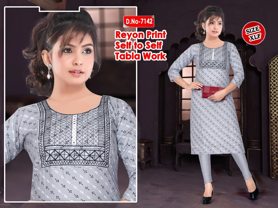 Heavy Reyon kurti  uploaded by M.S. collection on 8/11/2023