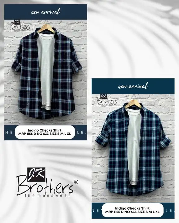 Indigo Checks Shirts uploaded by Jk Brothers Shirt Manufacturer  on 8/11/2023
