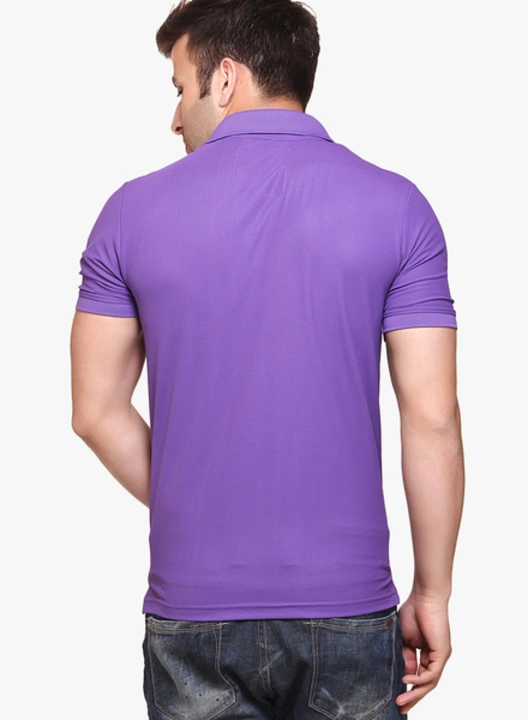 hot button polo neck half sleeve solid purple t-shirt for men! uploaded by Hotbutton.in  on 8/11/2023