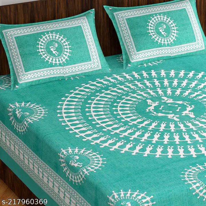 Double bed sheet with two pillow cover uploaded by Rahul textile on 8/11/2023