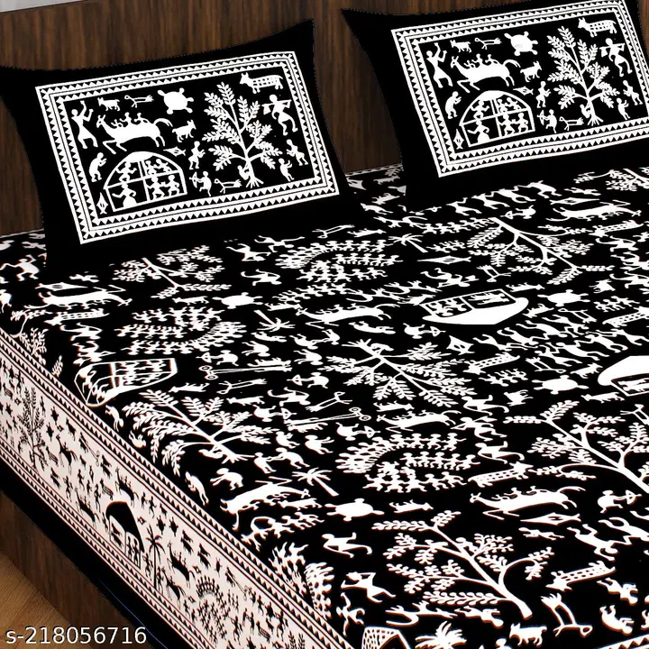 Double bed sheet with two pillow cover uploaded by Rahul textile on 8/11/2023