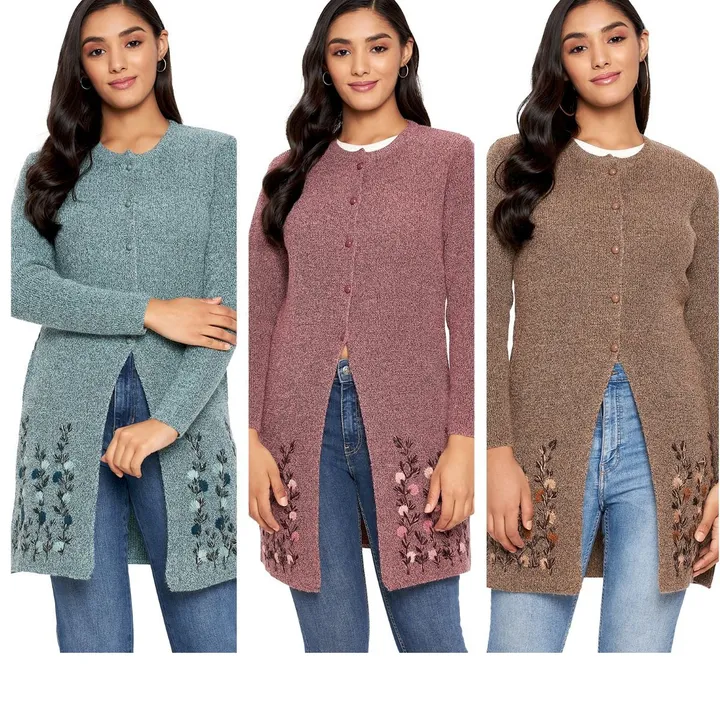ladies sweater emboidery shurg fancy trendy new 9872452784 uploaded by KR textile sweater manufacture 9872452784 on 8/11/2023