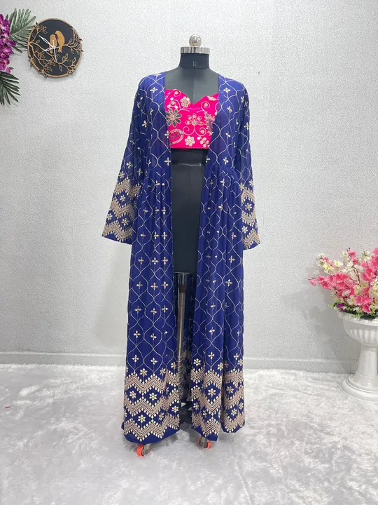 NEW PARTY WEAR *KINJAL DAVE* FULL EMBROIDERED WORK KOTI WITH BLOUSE  uploaded by Shreeji fashion on 8/11/2023