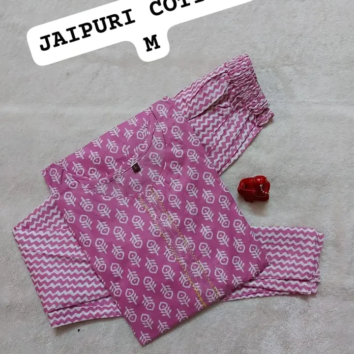 Jaipuri cotton kurtipant set uploaded by Insta id - neelam_creation07  on 8/11/2023