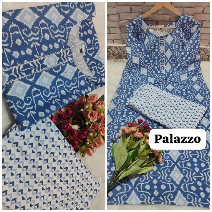 Women's Cotton Kurti Palazzo Sets  uploaded by Shree Shyam Fashion on 8/11/2023