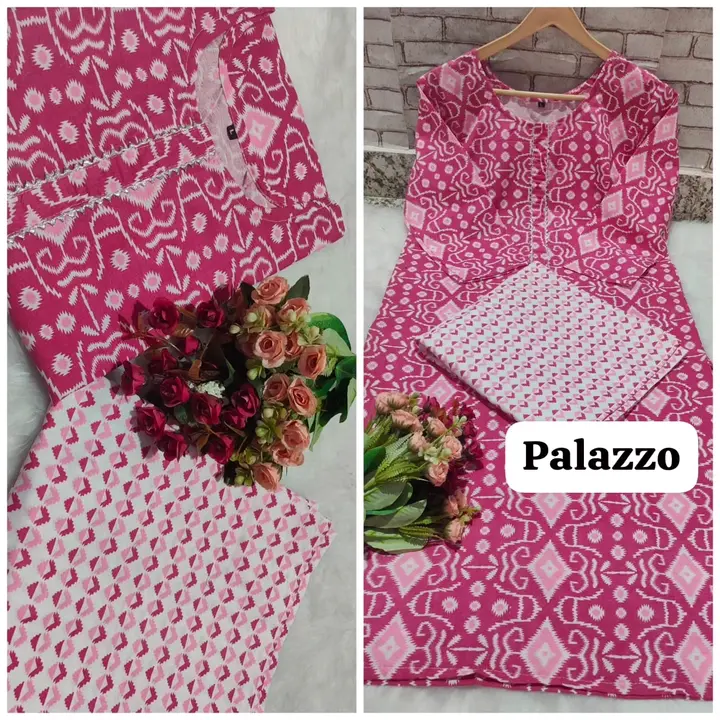 Women's Cotton Kurti Palazzo Sets  uploaded by Shree Shyam Fashion on 8/11/2023