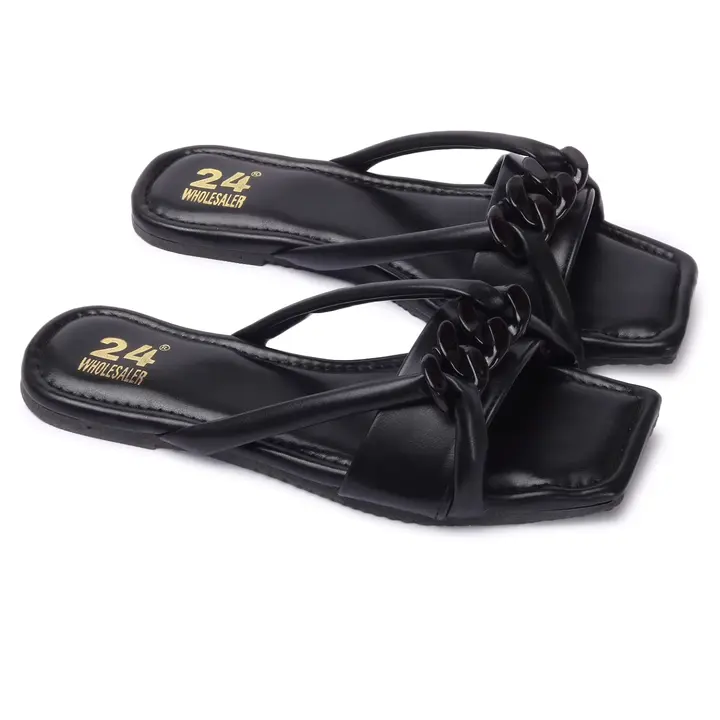 
Fancy Black Women Flats Slippers With Buckle Chappal For Ladies uploaded by TOHR on 8/11/2023