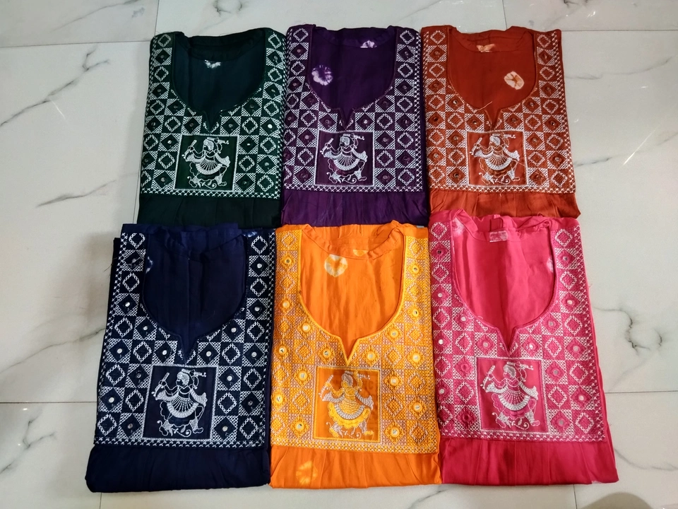 BANDEJ PATCHWORK EMBROIDERY NIGHTY WITH PLATES AND POCKET uploaded by MANISHA GARMENTS on 8/11/2023