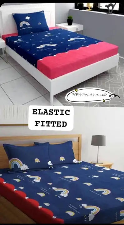 Bedsheet around elastic with pillow cover  uploaded by Taha fashion from surat on 8/11/2023