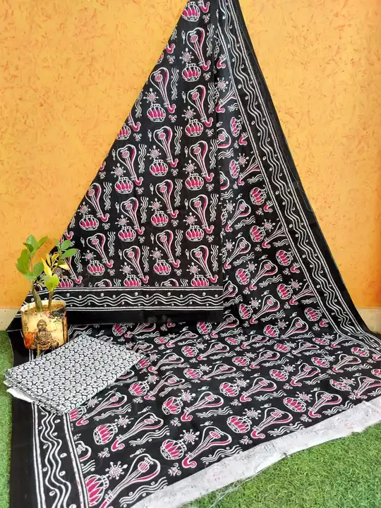 Jaipur hand block print pure cotton mulmul saree with blouse Super quality WhatsApp no 6376047244  uploaded by Bagru Hand Block Print Jaipur  on 8/11/2023