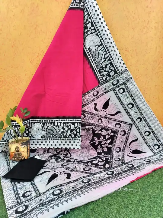Jaipur hand block print pure cotton mulmul saree with blouse Super quality WhatsApp no 6376047244  uploaded by business on 8/11/2023