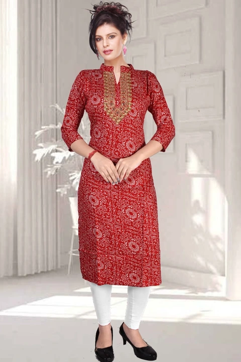 PROCIAN BANDANI PRINT WITH SEQUENCE WORK KURTI FOR WOMEN uploaded by ANSH MANUFACTURERS on 8/11/2023