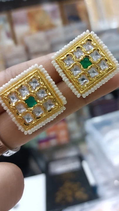 Kundan earrings  uploaded by PS_Jewellery_Wholesaler on 8/11/2023