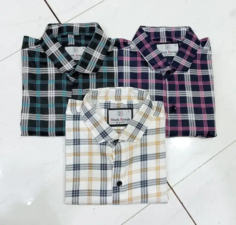 Cotton check size.m.l.xl uploaded by Amaan garments  on 8/11/2023