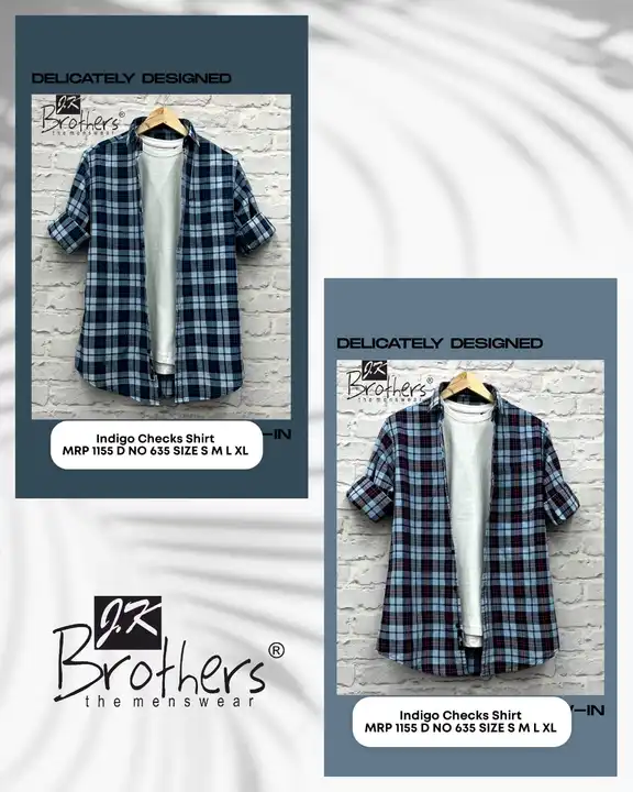 Indigo Checks Shirt uploaded by Jk Brothers Shirt Manufacturer  on 8/11/2023