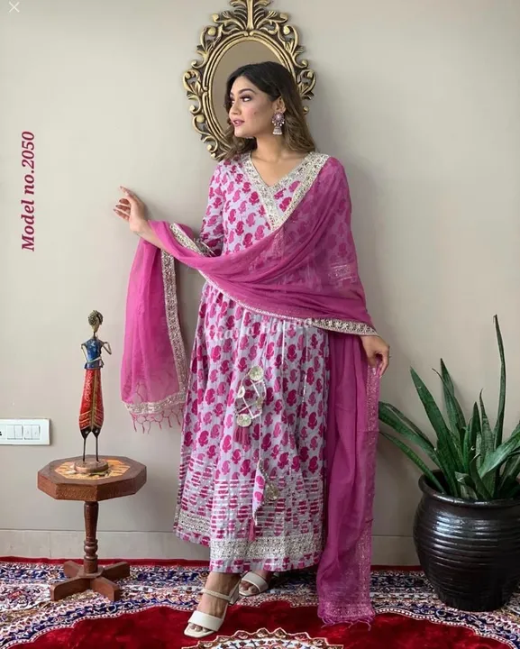 Anar-151 beautiful designer party wear kurti with pant and dupatta uploaded by Classic Collection on 8/11/2023