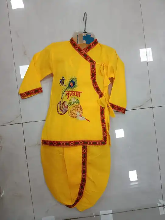 Khadi Cotton embroidery Krishna dress size 1to5 uploaded by business on 8/11/2023