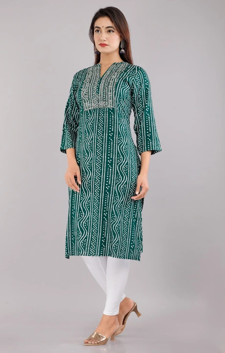 Bandej embroidery Print kurti  uploaded by business on 8/11/2023