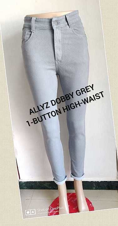 ALLYZ JEANS GREY HIGH-WAIST, 2 COLOURS LIGHT & DARK GREY, KNITTED FABRIC, 28 TO 36, QUALITY GUARANTY uploaded by business on 7/16/2020
