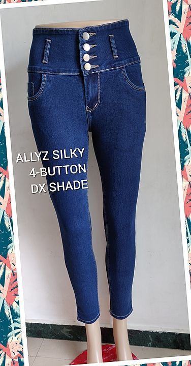 ALLYZ JEANS 4-BUTTON, SILKY FABRIC, NAVY SHADE, 28 TO 36 uploaded by business on 7/16/2020