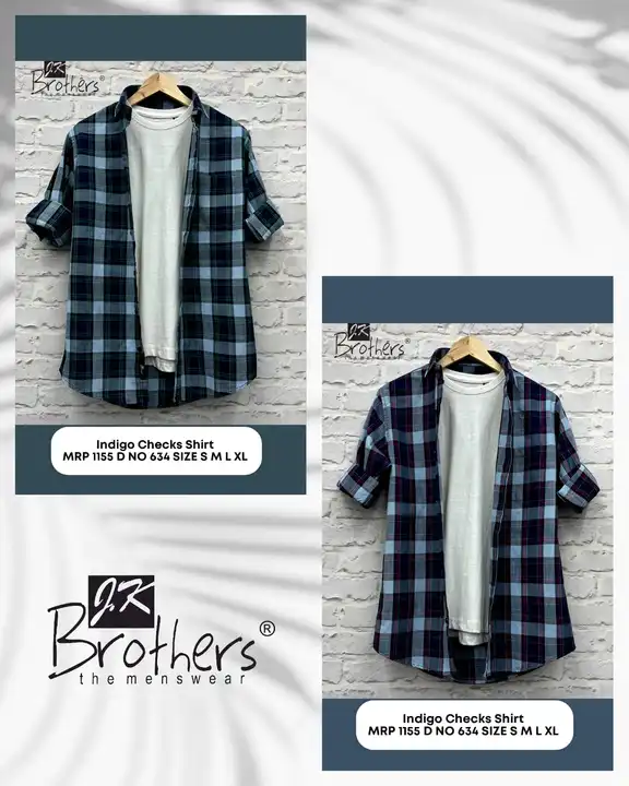 Indigo Checks Shirt  uploaded by Jk Brothers Shirt Manufacturer  on 8/12/2023