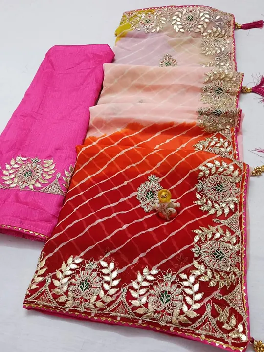 *New Exclusive Wow Looking Traditional Leheriya Saree*   Fabric - gorget feel best fabric with beaut uploaded by Marwadi Businessmen on 8/12/2023