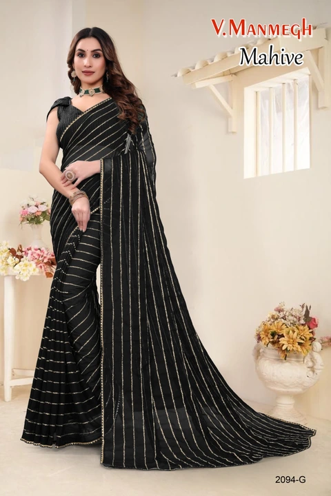 Fur pattern saree uploaded by Saavi creation on 8/12/2023