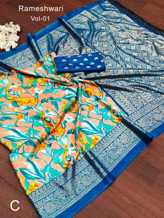 Dola foil print saree  uploaded by business on 8/12/2023