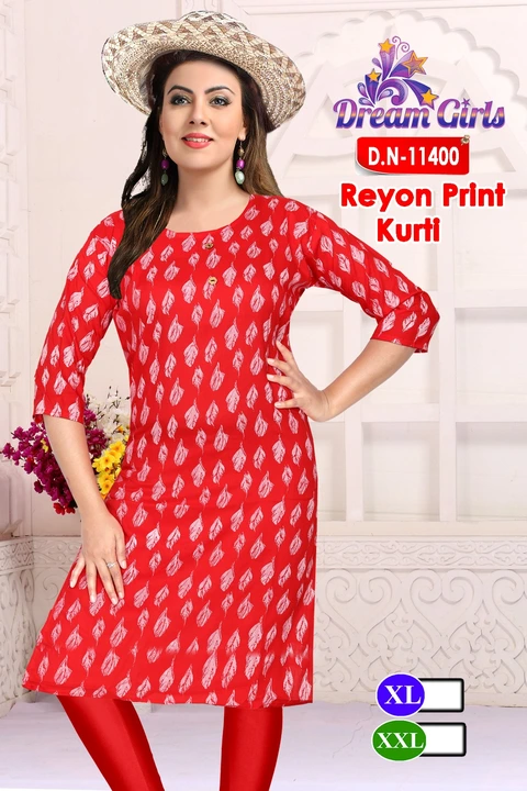 Dream girl rayon print kurti uploaded by business on 8/12/2023