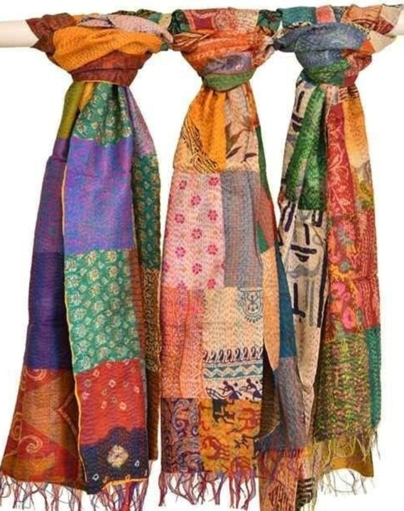 Vintage Silk Kantha Scarf Stole  uploaded by Bandasar Craft House on 8/12/2023
