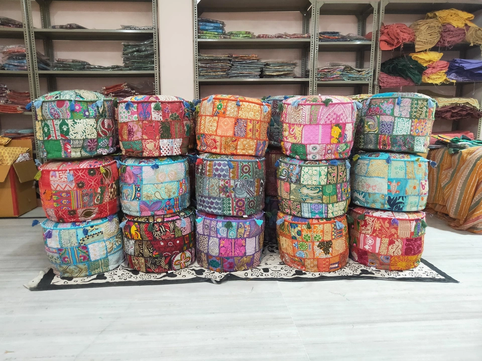 Post image Hey! Checkout my new product called
Vintage Indian Hand made Patchwork Pouf Ottoman Floor Cover .