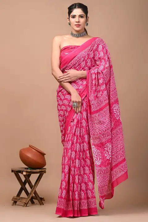 Hand block cotton mulmul sarees  uploaded by Paras hastkala block prints  on 8/12/2023