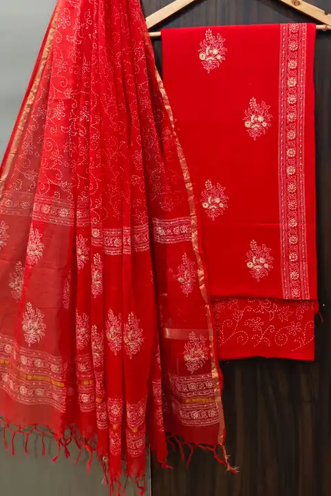 Cotton suit with Kota dupatta meterial  uploaded by business on 8/12/2023