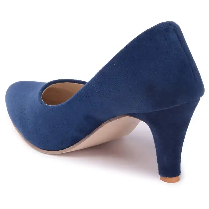 Fancy Blue Women Pencil Heel Belli Velvet Pump Sandal For Ladies uploaded by TOHR on 8/12/2023