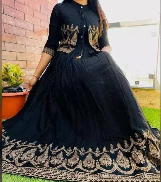 Kurti with Kothi designer black uploaded by Rahul textile on 8/12/2023
