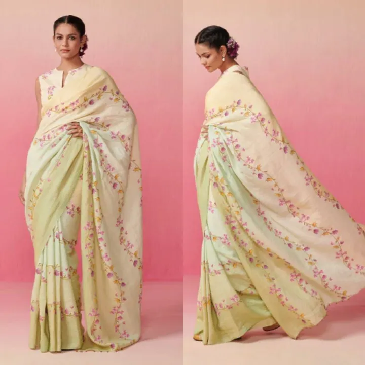 Linen saree uploaded by Ritu Creation on 8/12/2023