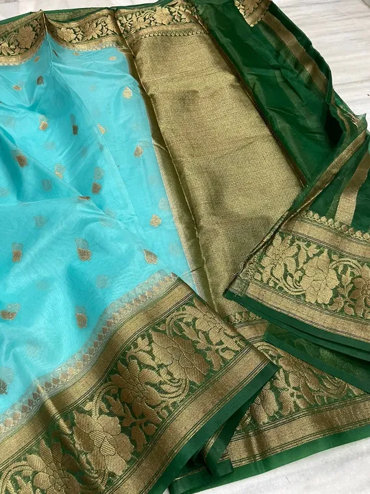 Cora Orgenza Soft Trance Patent Saree uploaded by business on 8/12/2023