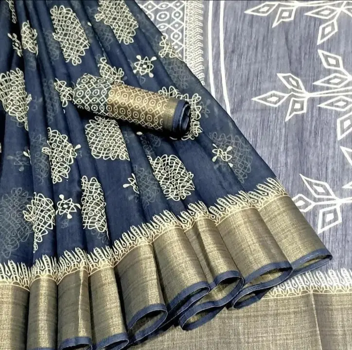 Soft cotton bati print saree MOQ-12 PCS uploaded by Well Products on 8/12/2023