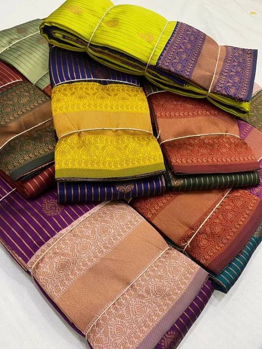 Meenakari silk with jari weaving big border exclusive colour matching  uploaded by M ARVIND & CO on 8/12/2023