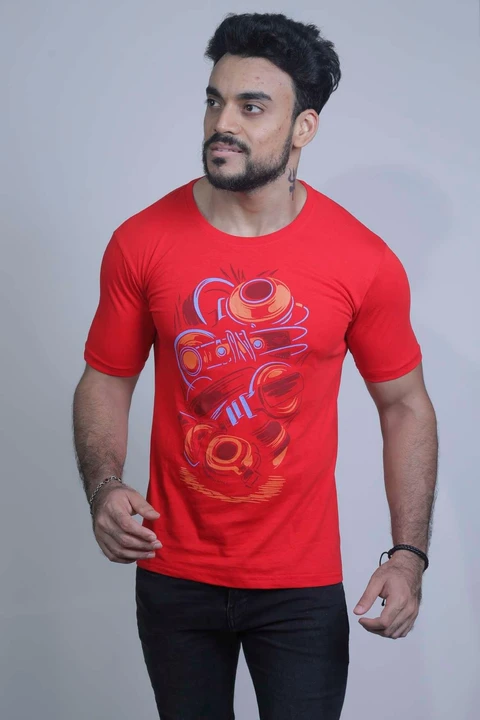 Fableat mens chest print t-shirt red uploaded by PKM EXPORTS PVT LTD on 8/12/2023