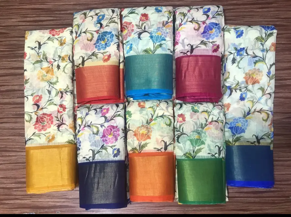 Full cotton saree with blouse MOQ-50 PCS  uploaded by Well Products on 8/12/2023